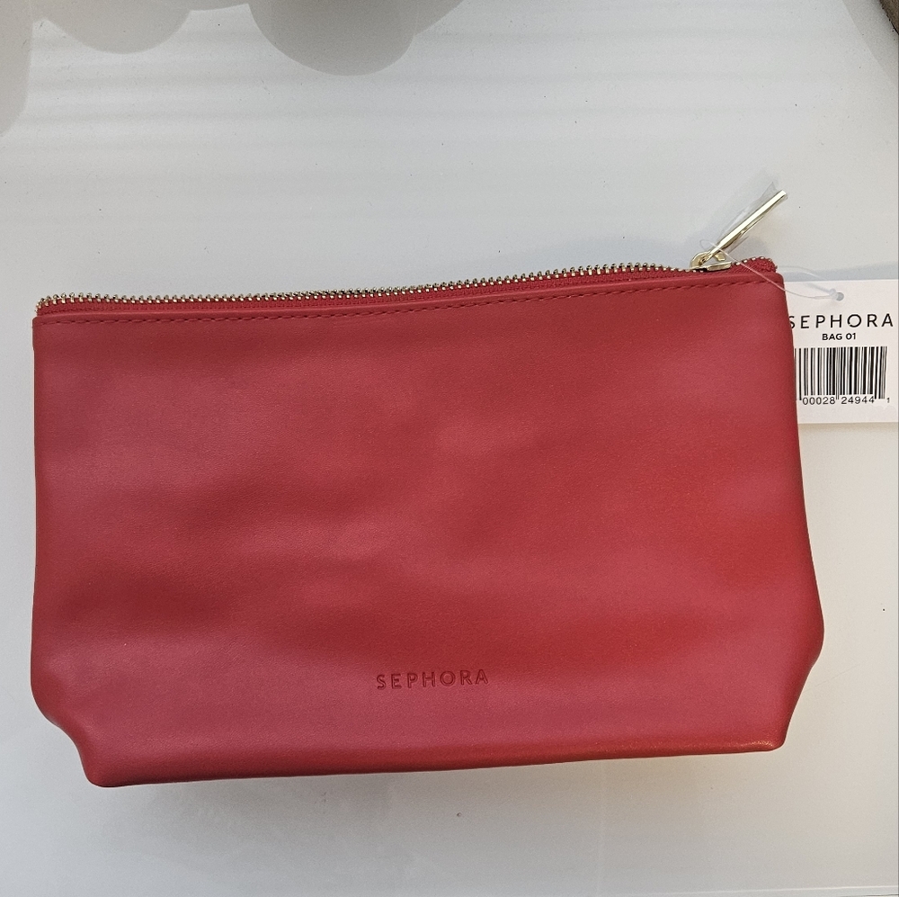 FREE W/ PURCHASE Sephora Red Travel Beauty Bag (NWT)